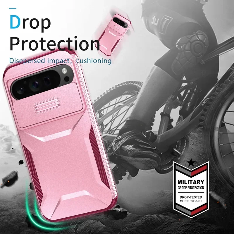 Case For Google Pixel 9 Pro XL Pixel9 Military Grade Antiskid Camera Lens Slide Cover Google Pixel 9 Pro Hard Cases Pixel9 Cover