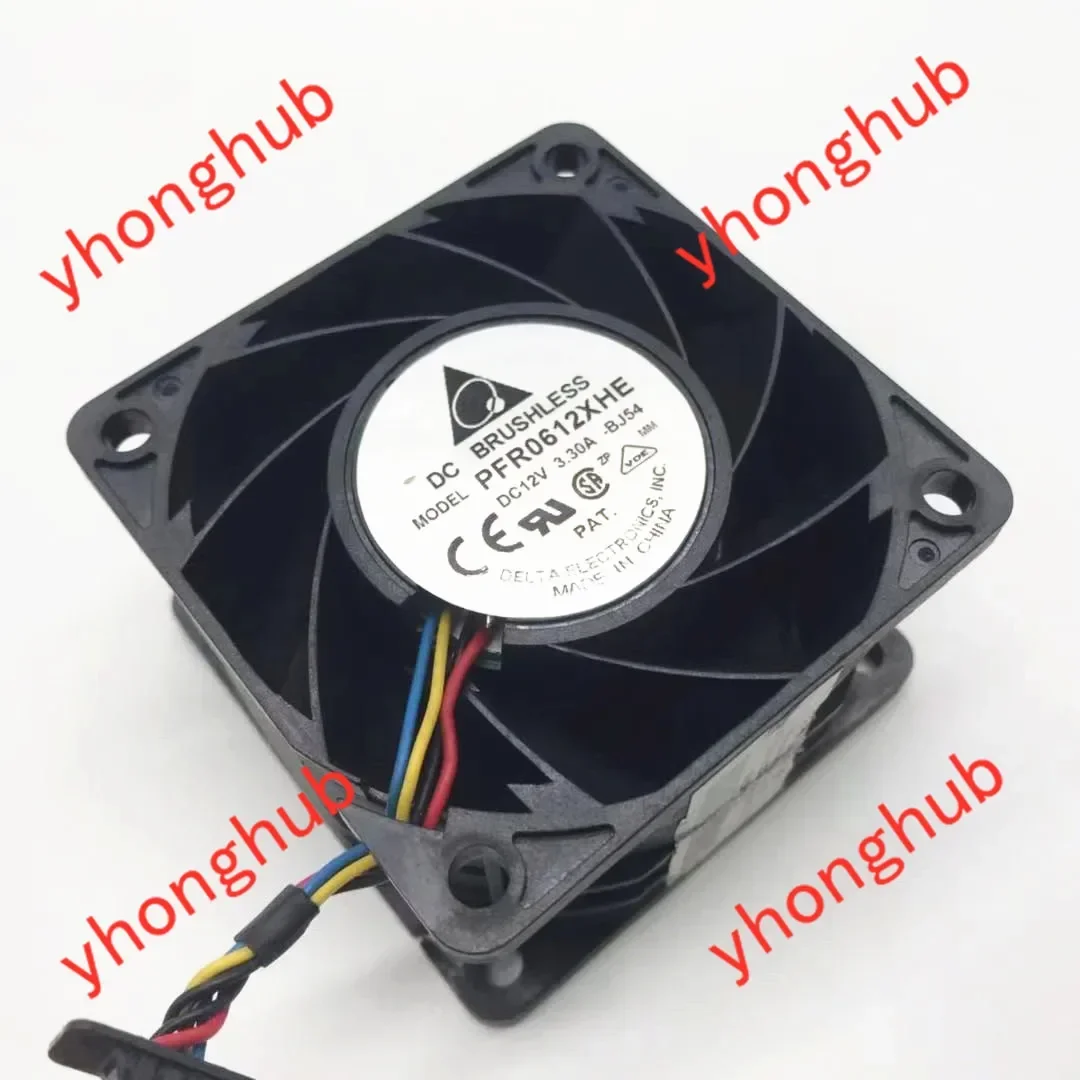 Delta Electronics PFR0612XHE BJ54 DC 12V 3.30A 60x60x38mm 4-Wire Server Cooling Fan