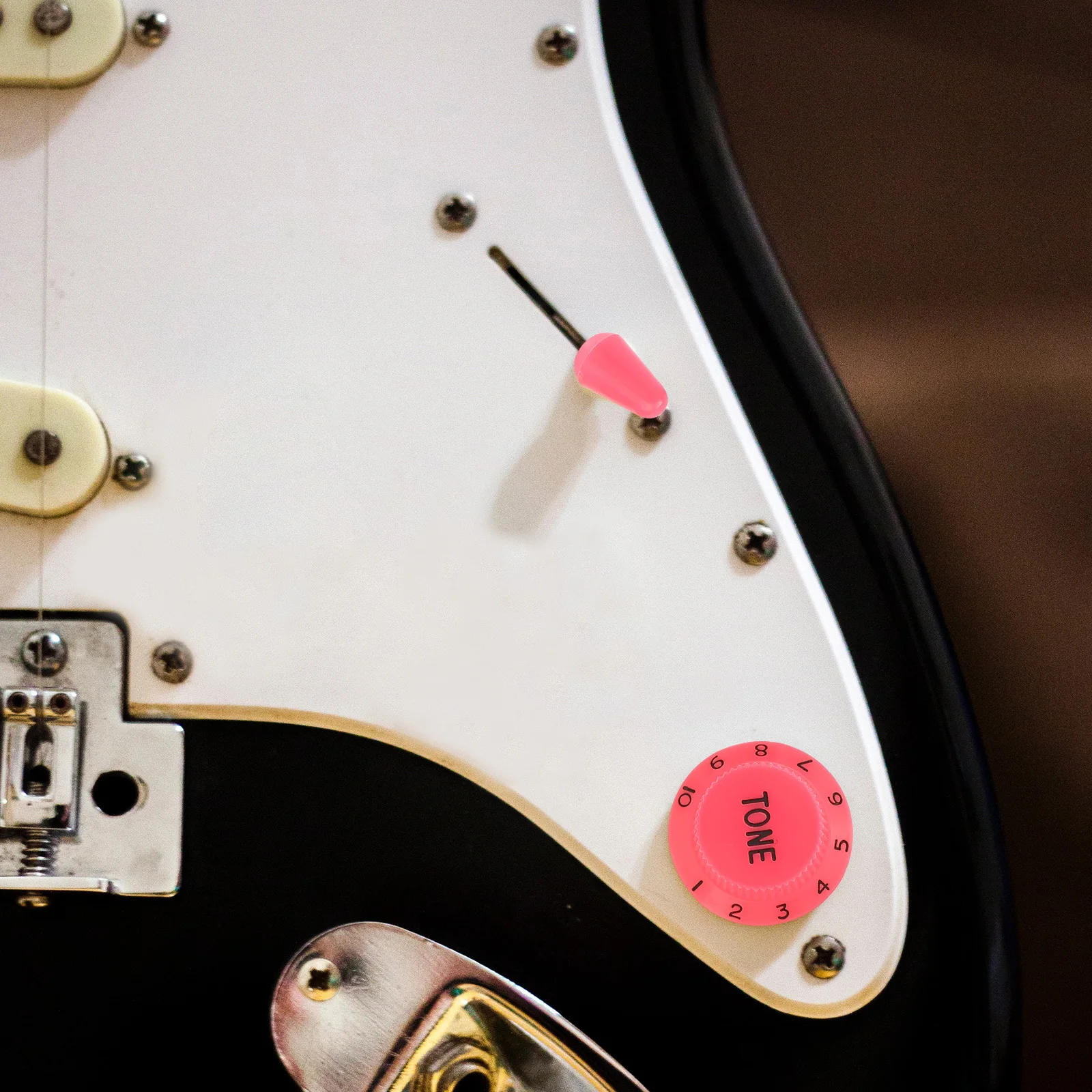 

Guitar Pickup Covers Plastic Volume Tone Control Knobs Switch Tip Electric Replacement Accessories Dark Pink