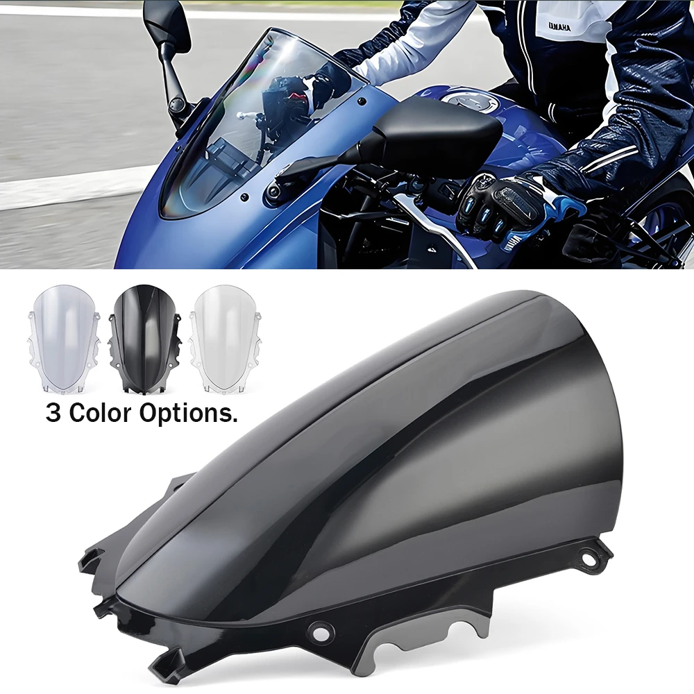 For Yamaha YZF-R3 YZF-R25 YZF R3 R25 Windshield Windscreen Wind Deflector Motorcycle 2019 2020 2021 2022 2023 2024 2025