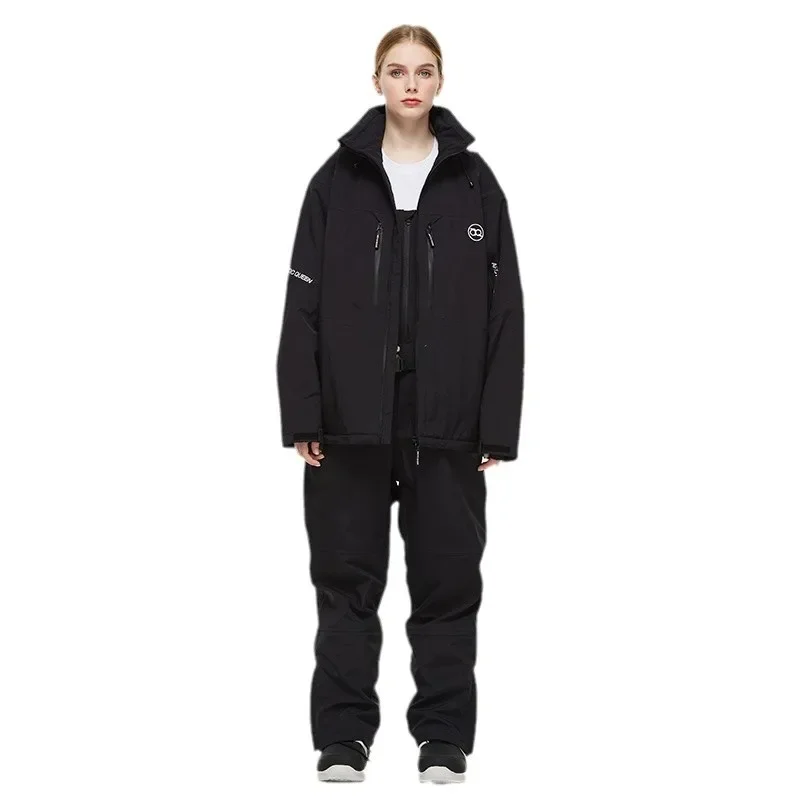 防風防水スキーセット大人男性のスノーボード服女性冬屋外暖かい耐摩耗性ツーピース服セット