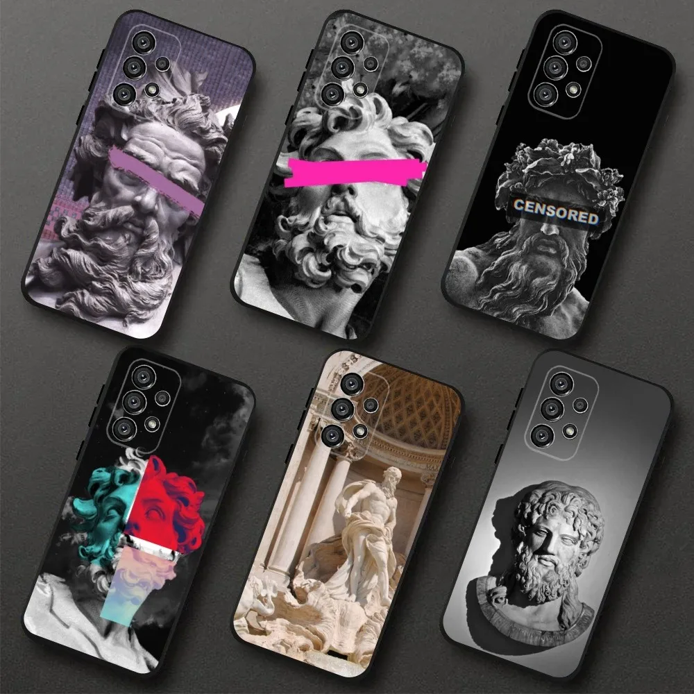 

Greek God Statue Face Zeus Phone Case For Samsung Galaxy A20,A21s,A22,A31,A32,A52,A53,A72,73,A80,A91 Soft Black Cover
