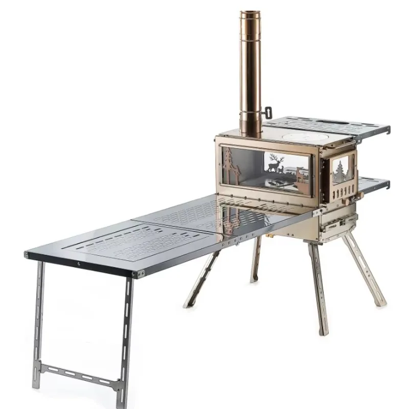 Outdoor Camping Grill with Folding Table 304 Stainless Steel for Heating Premium Camping Grills