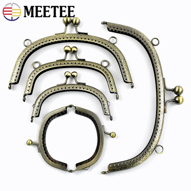 2/5/10Pc 8-20cm Bronze Metal Bag Handle Purse Frame Handbag Kiss Clasp Wallet Lock DIY Handmade Sewing Brackets Bags Accessories