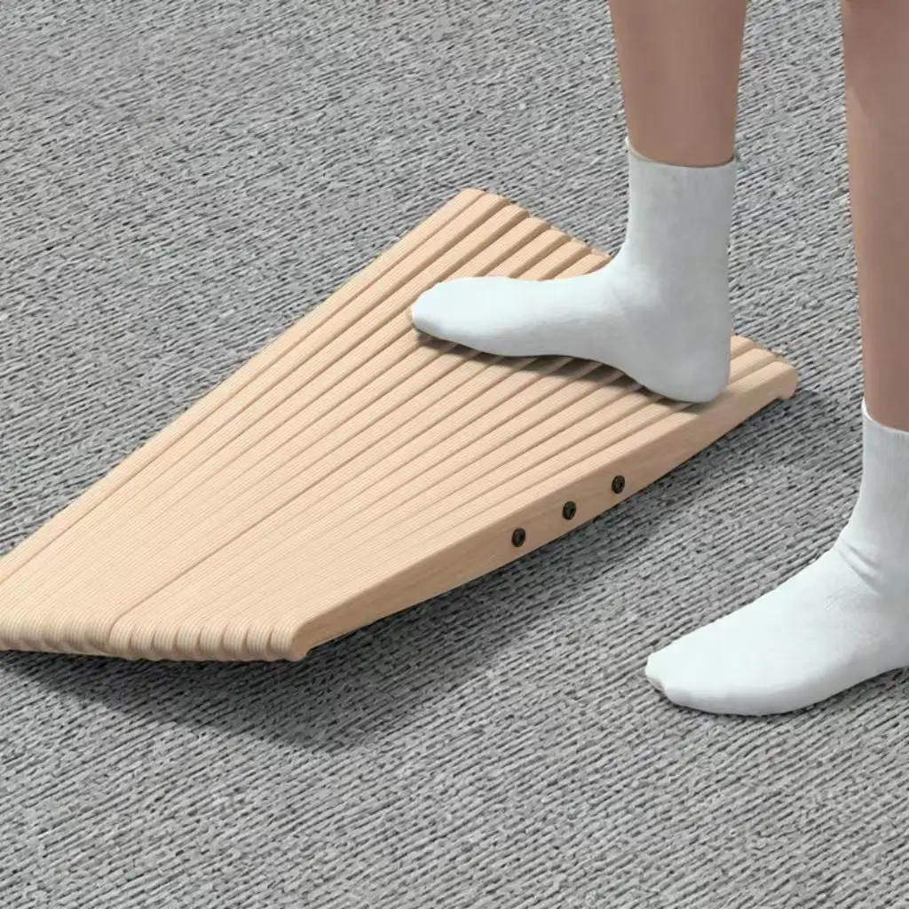 Wooden Foot Massager Under Desk Balance Board Decompression Training Board Ankle Exercise Solid Wood Standing Skateboard