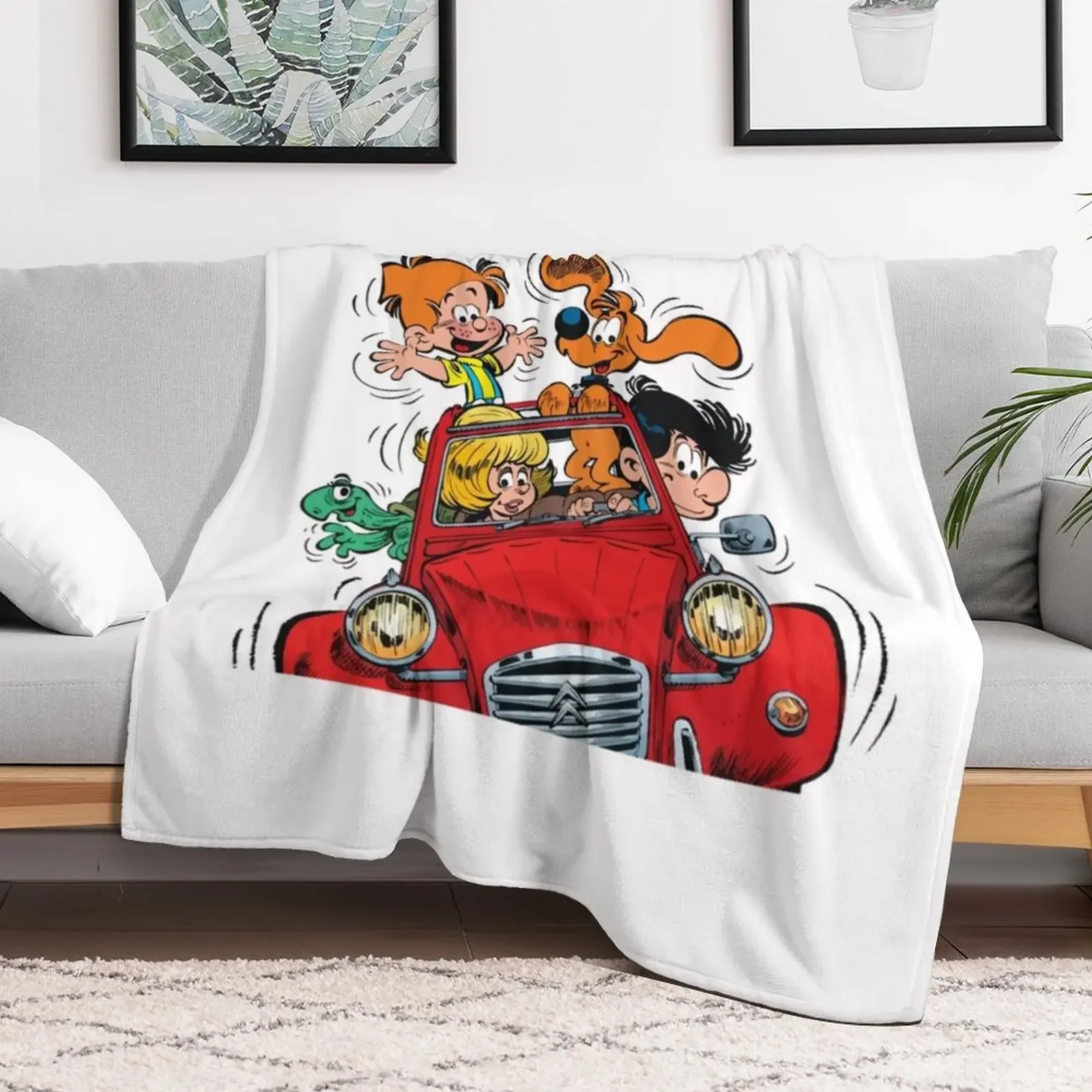 New Boule et Bill (Billy et copain) dans la voiture classique Throw Blanket Decorative Sofa Thins Nap funny gift Blankets