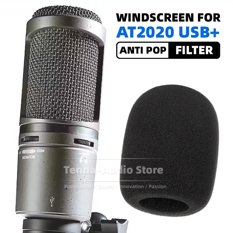 

For Audio Technica AT2020 USB+ AT 2020 AT2020USB + Windscreen Pop Filter Foam Microphone Cover Mic Sponge Windproof Windshield