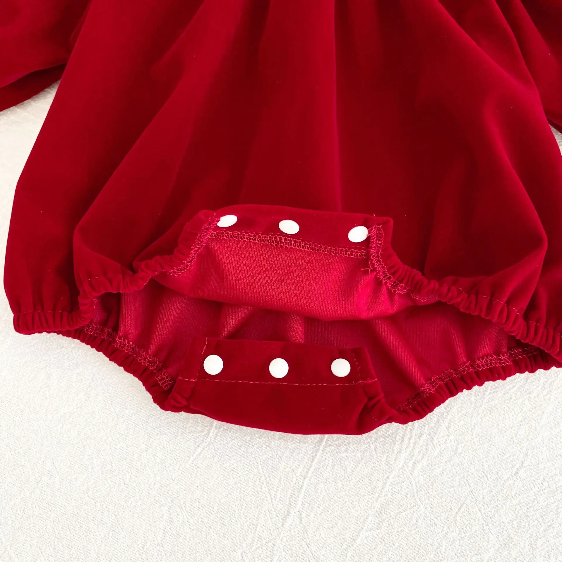 Weihnachts-Mädchenkleidung Schwester-Outfit Rotes Langarm A-Linien-Kleid & Baby-Strampler für Mädchen Herbst für Kleinkinder & Kinder – Detail 11
