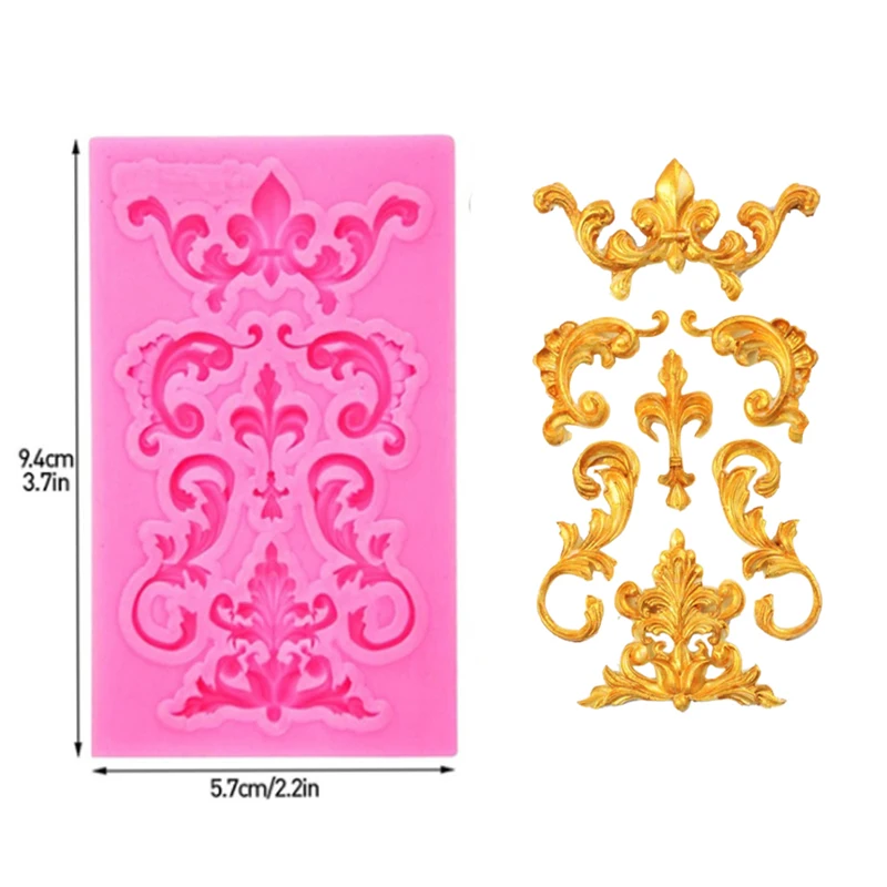 Embossed Lace Mold Fondant Silicone Mold Baroque Style Mould 3D Engraving Sugar Cup Cake Decoration Tools Resin Form M637