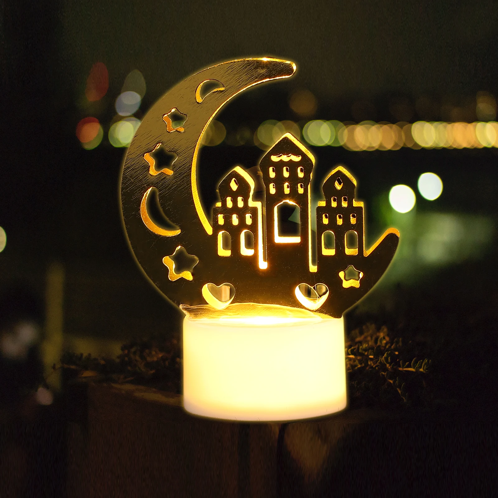

8Pcs Charming Ramadan Decorative Light Creative Eid LED Candle Lamp Party Decor