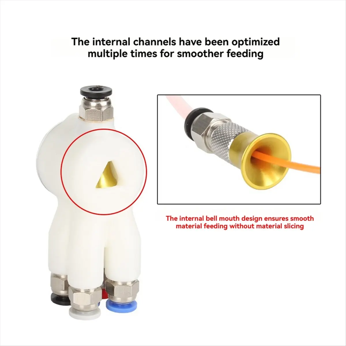 A85P 4 in 1 PTFE Adapter Material Pipe Expansion Port AMS Connect 4 Feeding Modules for Bambu Lab X1/P1 X1C P1S P1P A1 A1mini