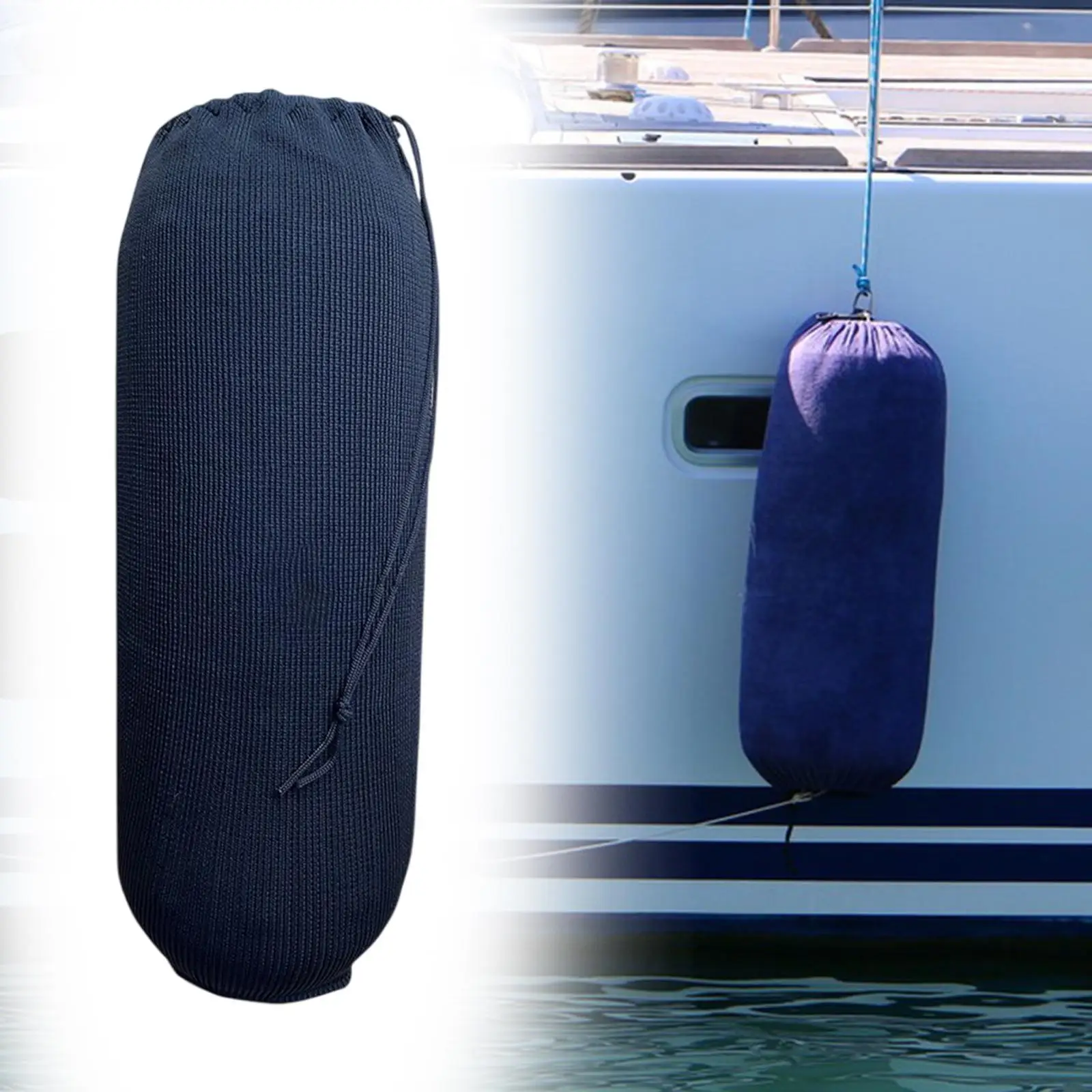 Soft Boat Fender Cover Anti Woven Sleeve Yacht Bumper Protection Drawstring Anti Collision for Nautical Boat Use