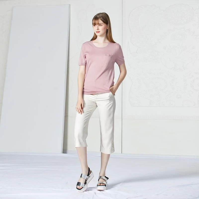 

Повседневные брюки 7/8 с узором «зигзаг» и бахромой, 93,5% полиэстер, 6,5% спандекс, лето 2023