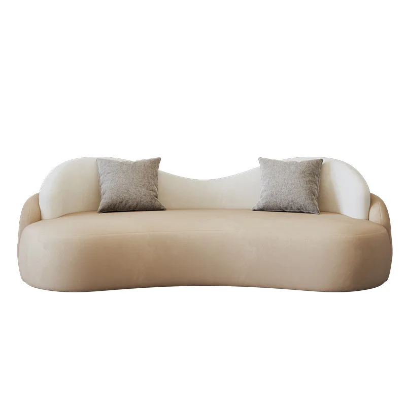 

Nordic curved small apartment household fabric sofa, beauty salon lounge area reception double sofa