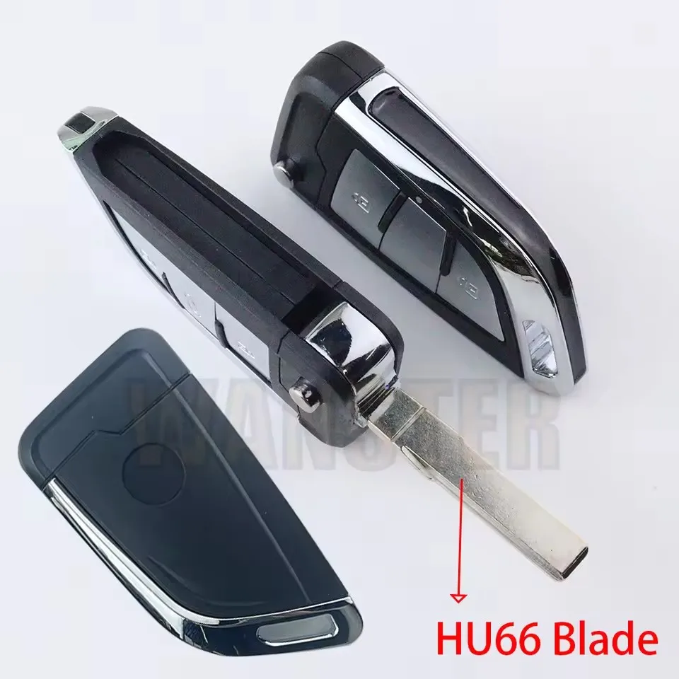 KEYECU 3 Buttons Modified Flip Remote Car Key Shell Case HU66/HU162T for MQB Golf VII Golf7 MK7 Skoda Octavia Seat Leon Altea - view 2
