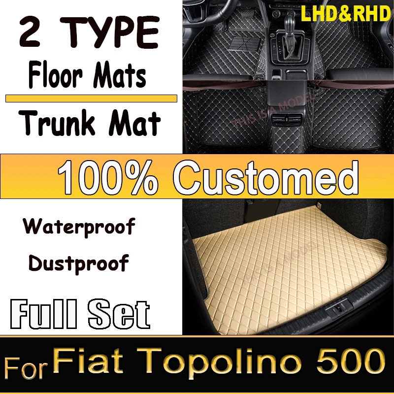 Car Floor Mats For Fiat Topolino 500 2012 2011 Auto Interiors Accessories Styling Custom Foot Rugs Products Replacement Parts