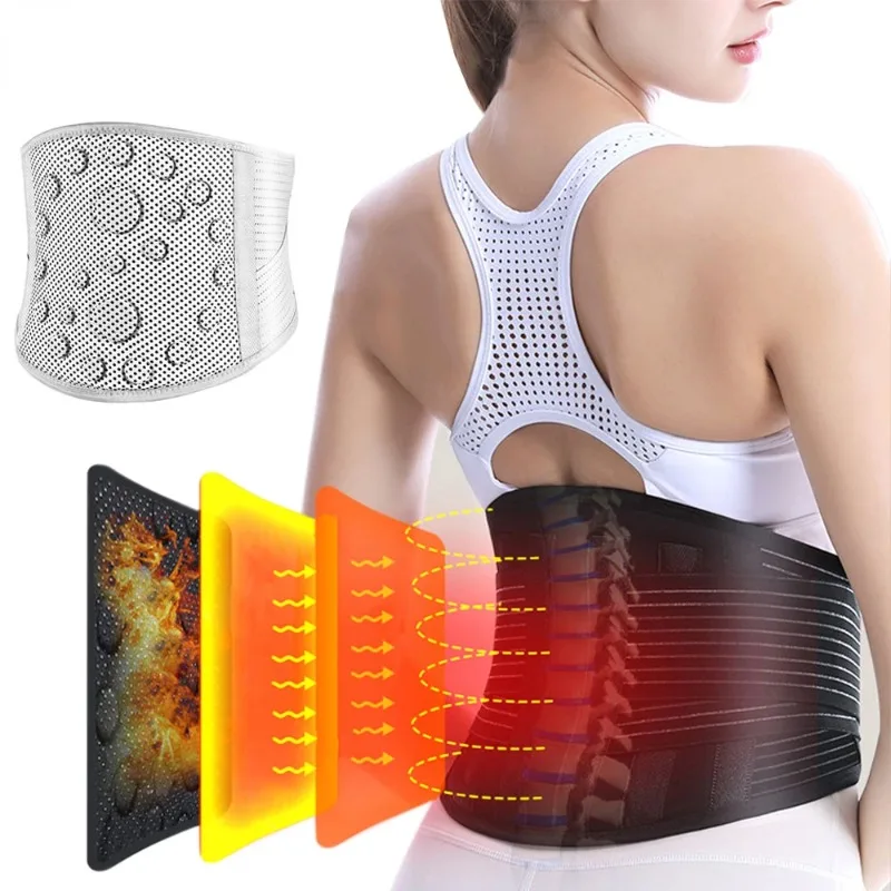 

Self-heating Lumbar Magnet Belt,Thermal Magnetic Therapy Tourmaline Lower Back Waist Support Belt Brace for Pain Relief Sciatica