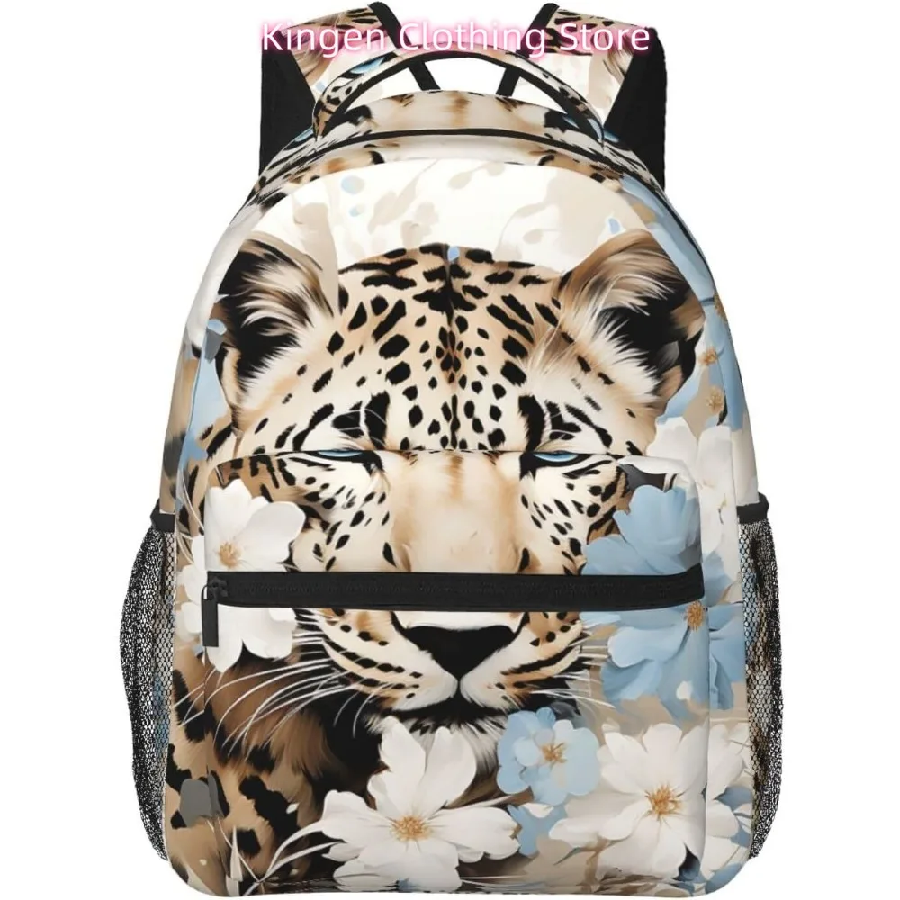 

Funny Cute Leopard Lightweight Laptop Backpack Lightweight Multipurpose Travel Casual Daypack Unisex College Backapcks for Men W