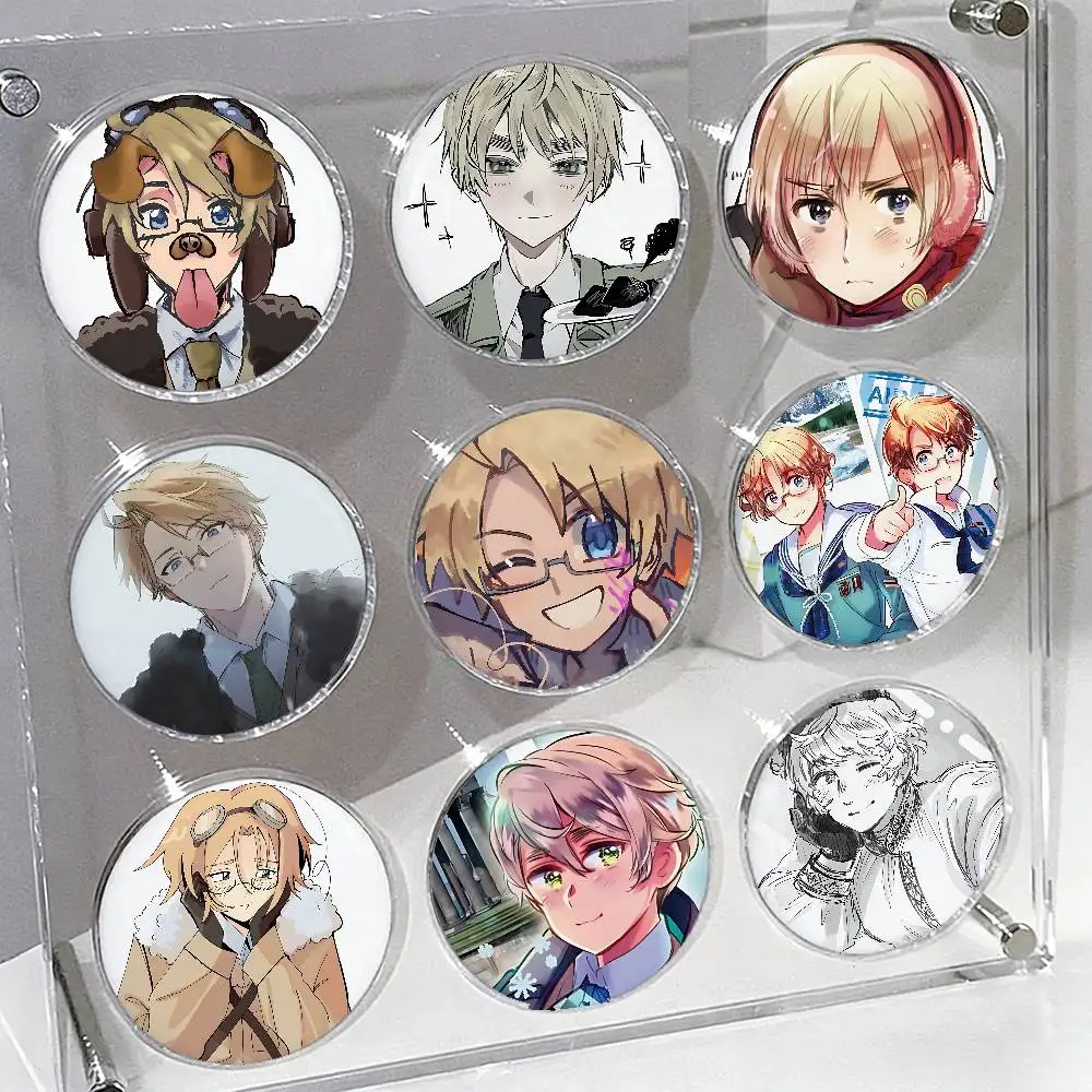 Axis Powers Hetalia Badges Tinplate Soft Button Pin Brooch Metal Badge Custom Jewelry Accessories Hat Bag Lapel