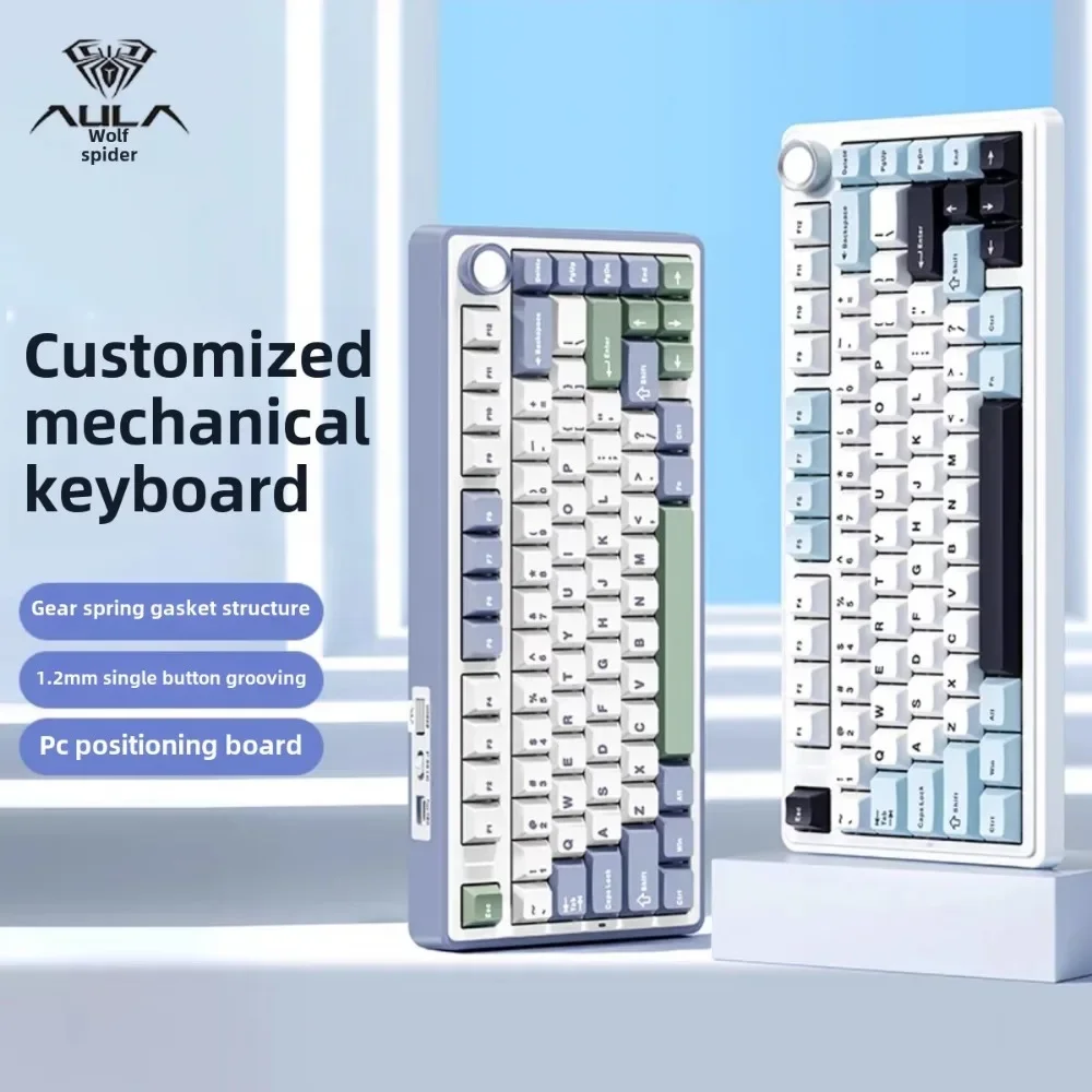 AULA F75 Mechanische Tastatur RGB 2.4GWireless/Bluetooth/Kabelgebundene Gaming-Tastatur,