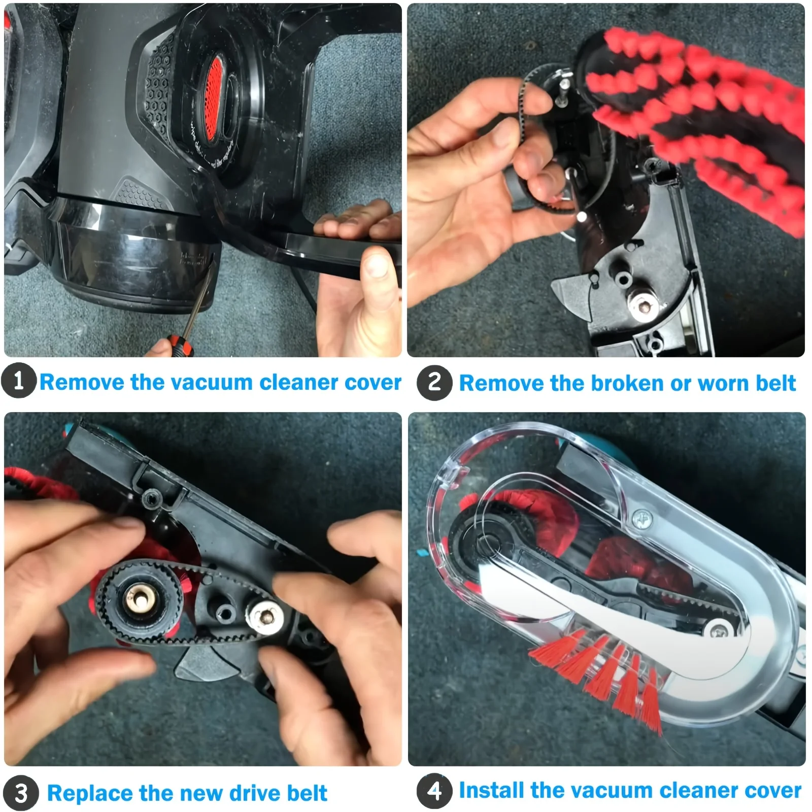 Replacement Belt Set for Bissell ProHeat 2X Revolution Pet Carpet Cleaner Models 1548,1551,1551W,1550 Series