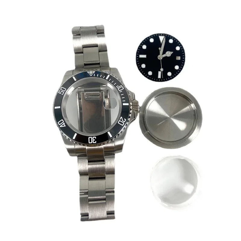 40mm Watch Case Set Watch Accessory Stainless Steel Sapphire Glass SUB Ceramic Ring Submariner for nh35 8215 2836 Movement ROLX