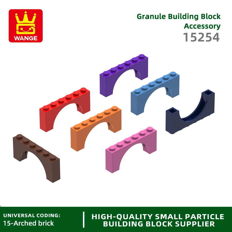 Wange40Pcs/lot Arch 1x6x2 Thick Top with Reinforced Underside Block Moc Color Accessories Compatible with 15254 Brick DIY Parts