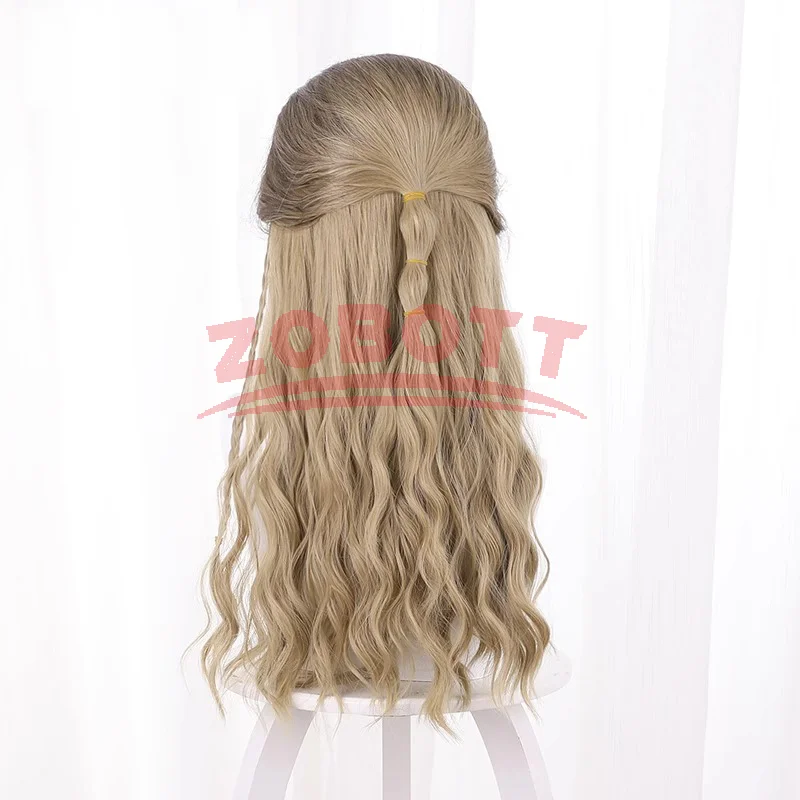 Synthetische Liebe und Donner Film Thor Männer Cos Perücke Lange Wellenförmige Lockige Geflecht Seite Pony Jane Cosplay Haar für Männer Party Perücken + kappe
