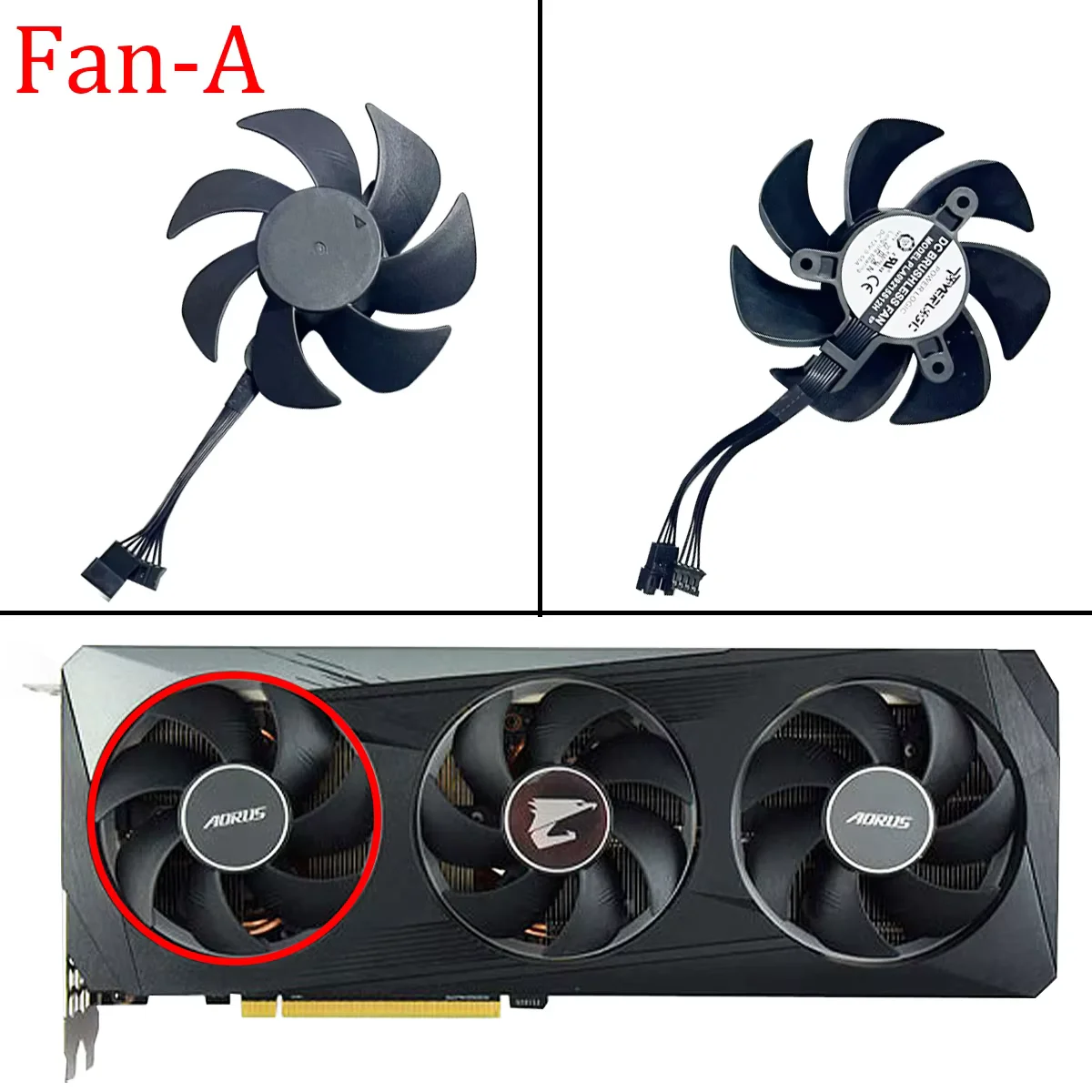 

For Gigabyte AORUS GeForce RTX 3060 ELITE 12G Video Card Fan A