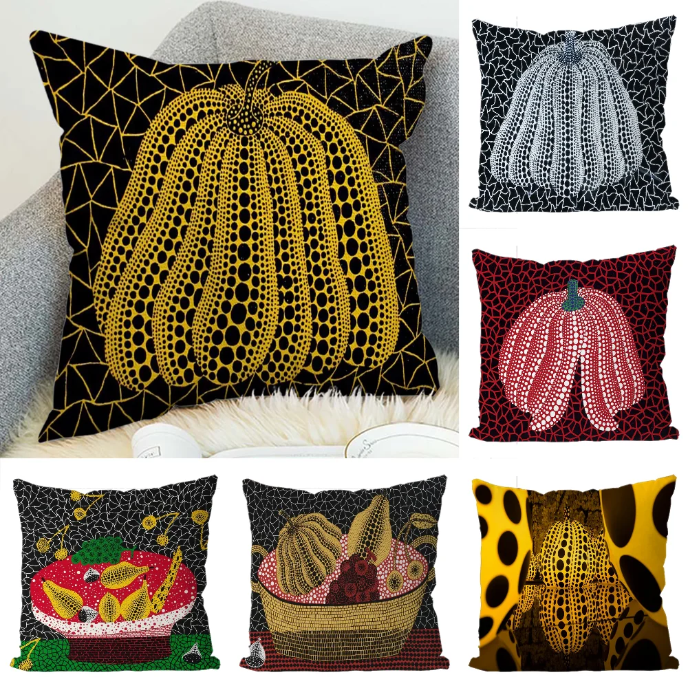 

Throw Pillow Covers Decorative Cushions for Sofas Yayoi Kusama Pumpkin Ornamental Pillows for Living Room Cushion Cover 45x45