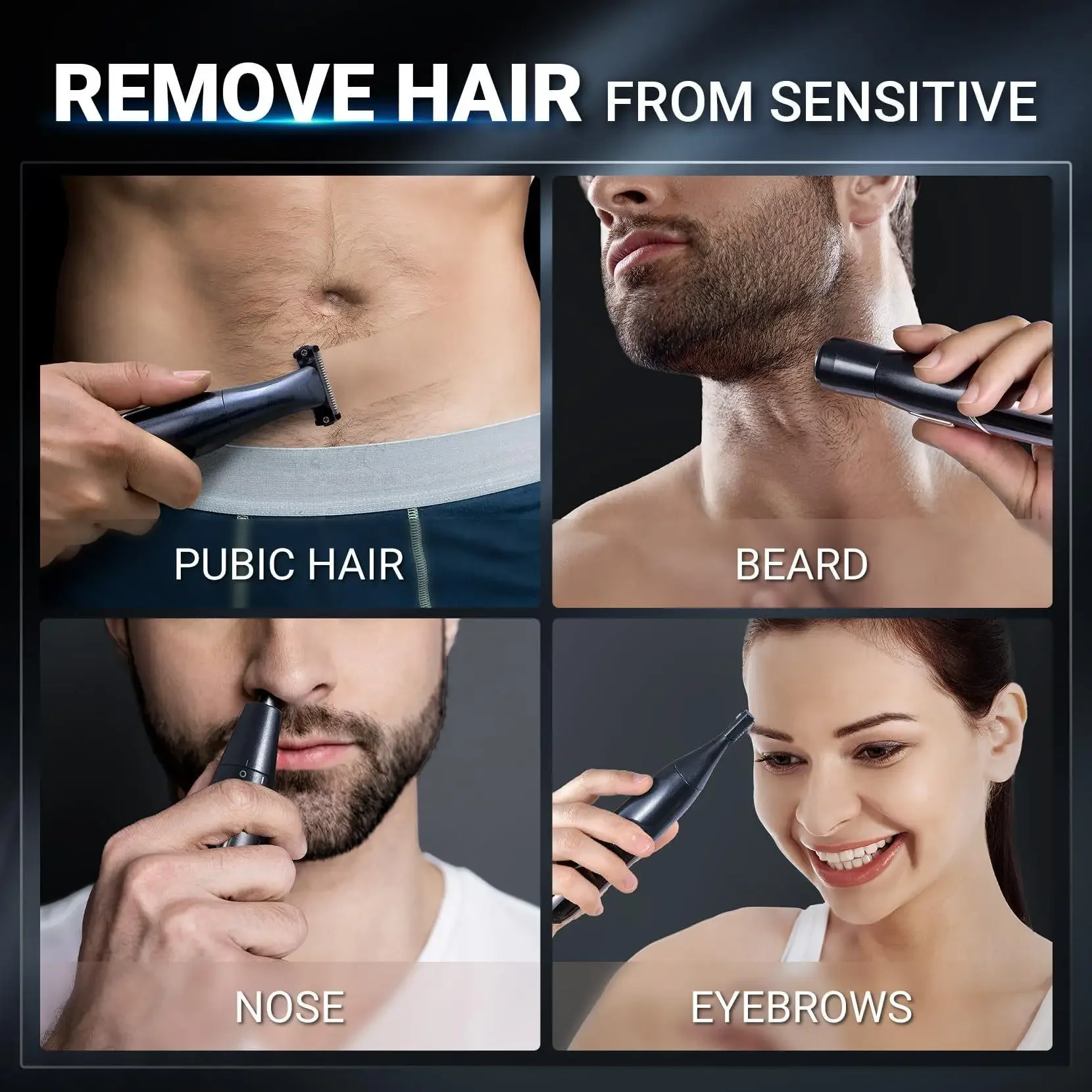Men's Intimate Areas Haircut Shaver Precision Bikini Line Razor Sensitive Skin Pubic Hair Trimmer Beard Clipper for Face