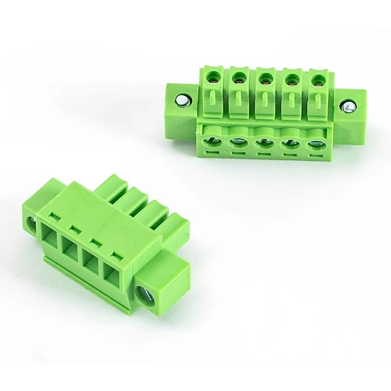 5Pcs KF15EDGKM-3.5mm  plug-in terminal block with ear locking flange plug green phoenix terminal