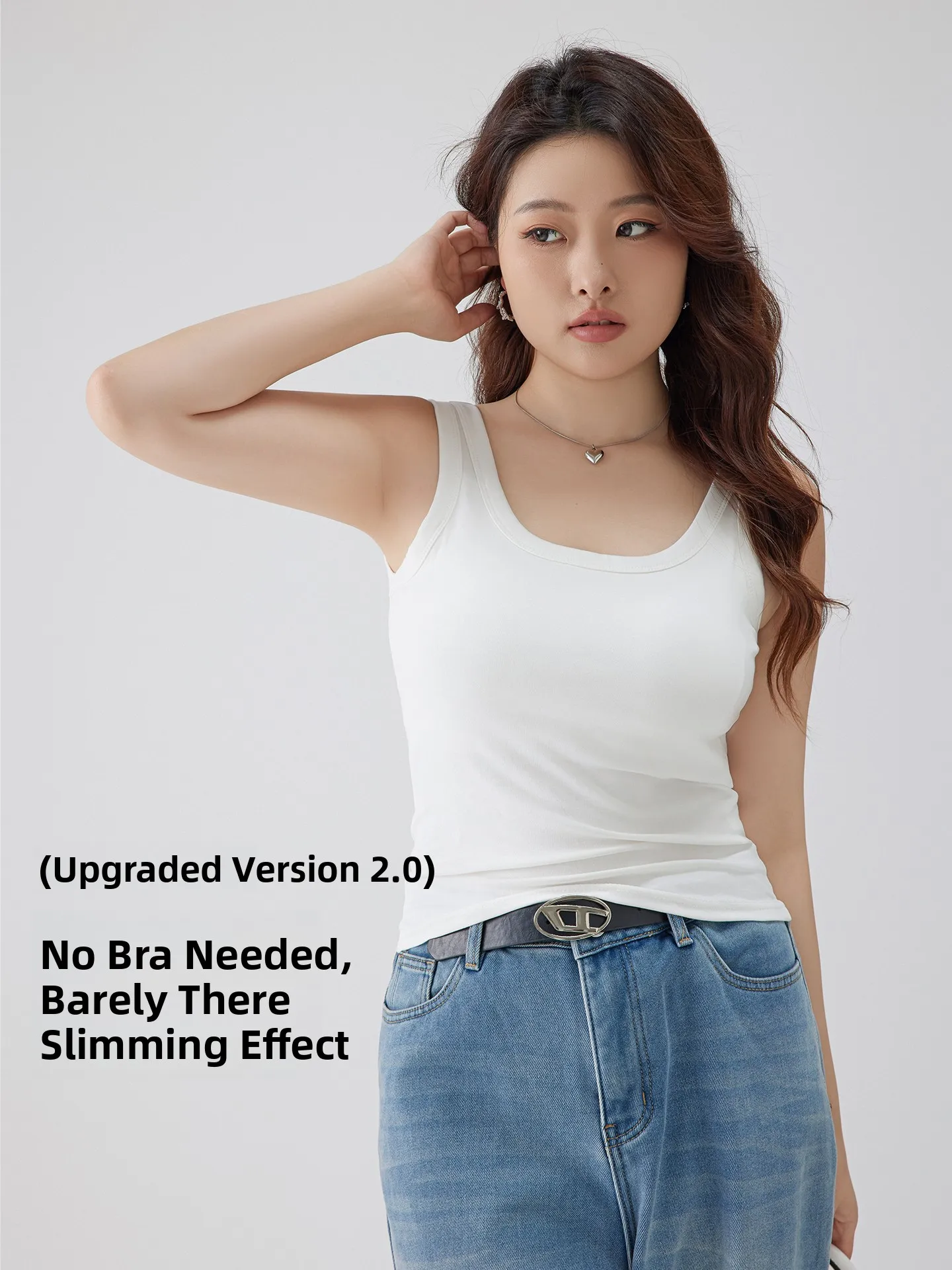 

Women's Cotton Strap Vest with Chest Pad 2025 New Summer Beautiful Ba Bra One-piece Base Wear Outerwear Casual Top