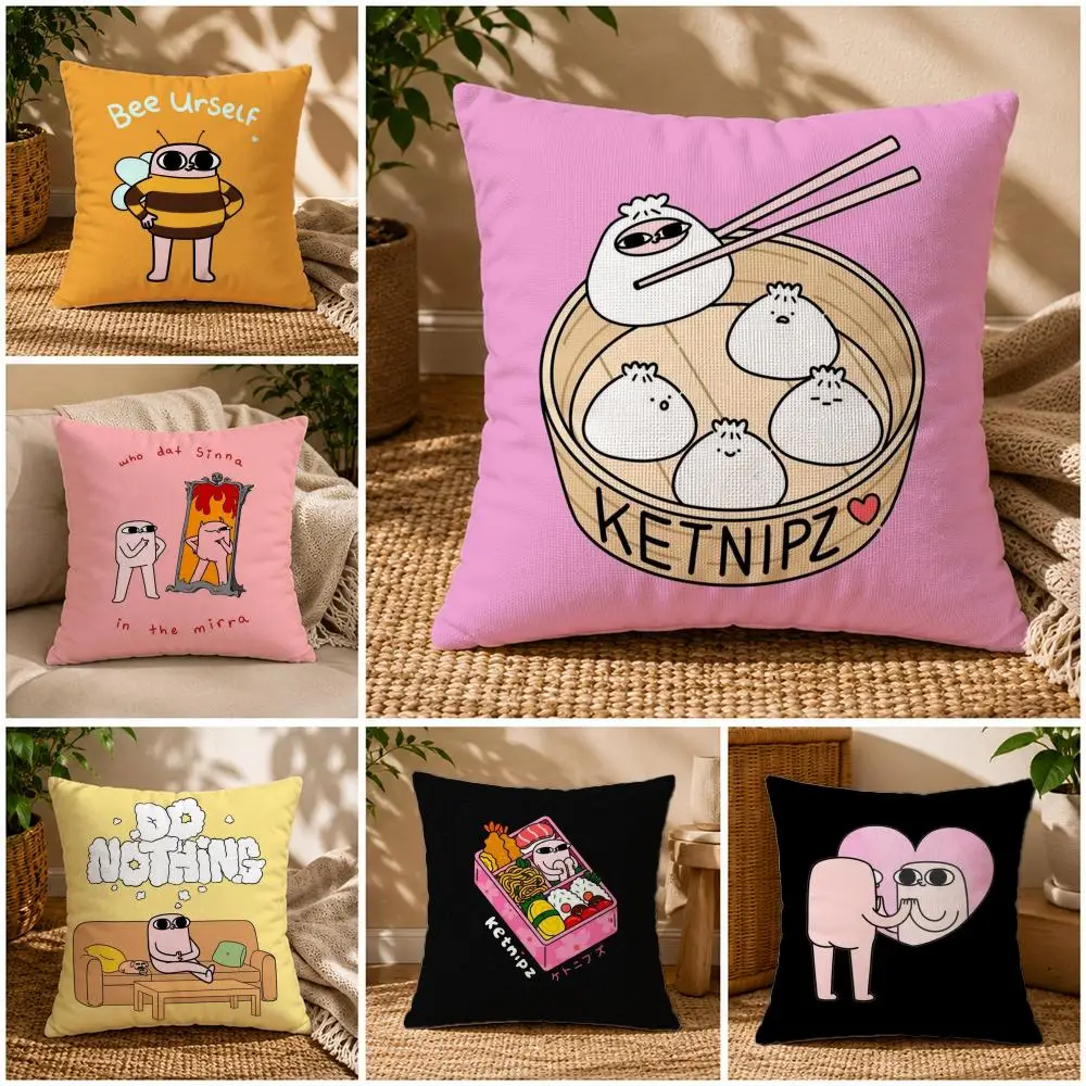 Art-The BeanS Cushion Cover Soft Short Plush Zippered Cushion Covers 40/45/50cm Square Decor for Sofa Home