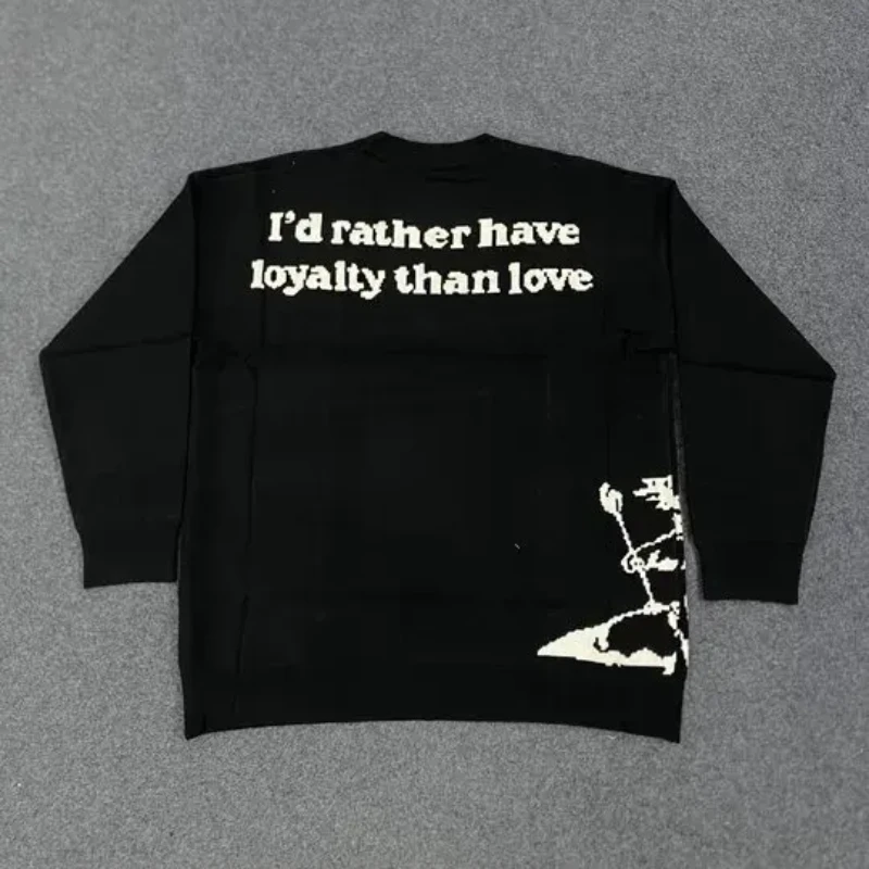 

Y2K American High Street Aesthetics Повседневный свободный мужской и женский свитер Harajuku Fashion Купидон Стрельба из лука с принтом вязаная толстовка