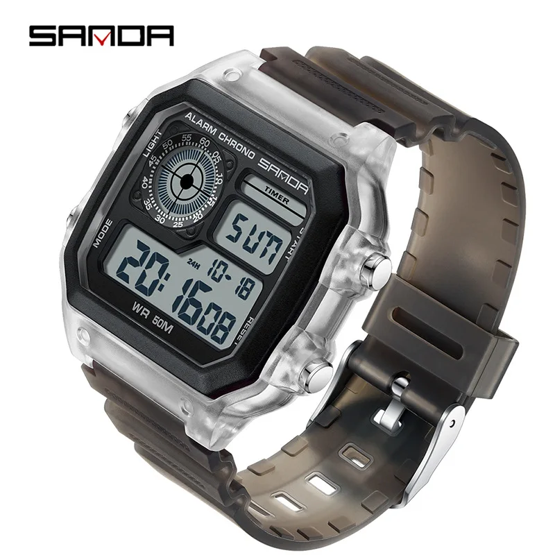 Fashyion Sanda Top Brand Led Digital Sport Chronograph Date Lady Tpu Band Week 50m Waterproof Female Electronic Gift Watches view 5