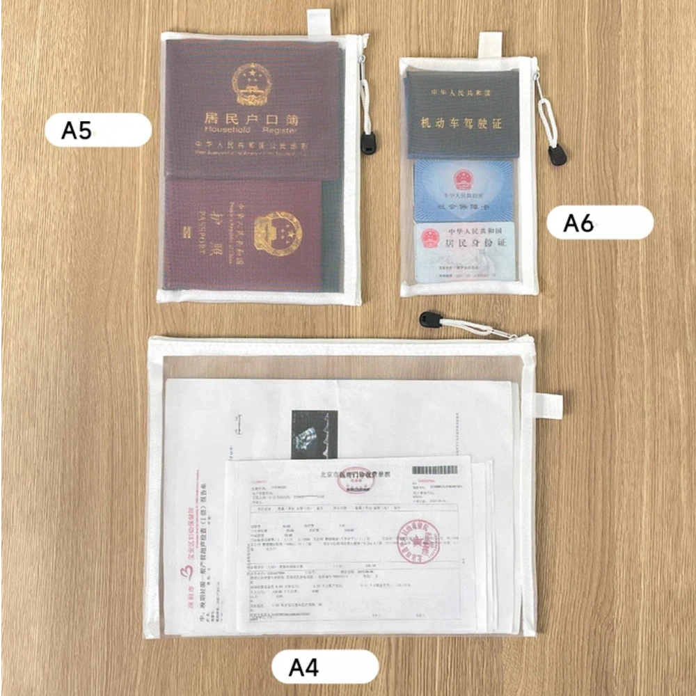 9 قطعة A4/A5/A6 شبكة زيبر الحقيبة حقيبة مستندات معرف حقيبة التخزين اللوازم المكتبية المدرسية حقائب مكياج التجميل