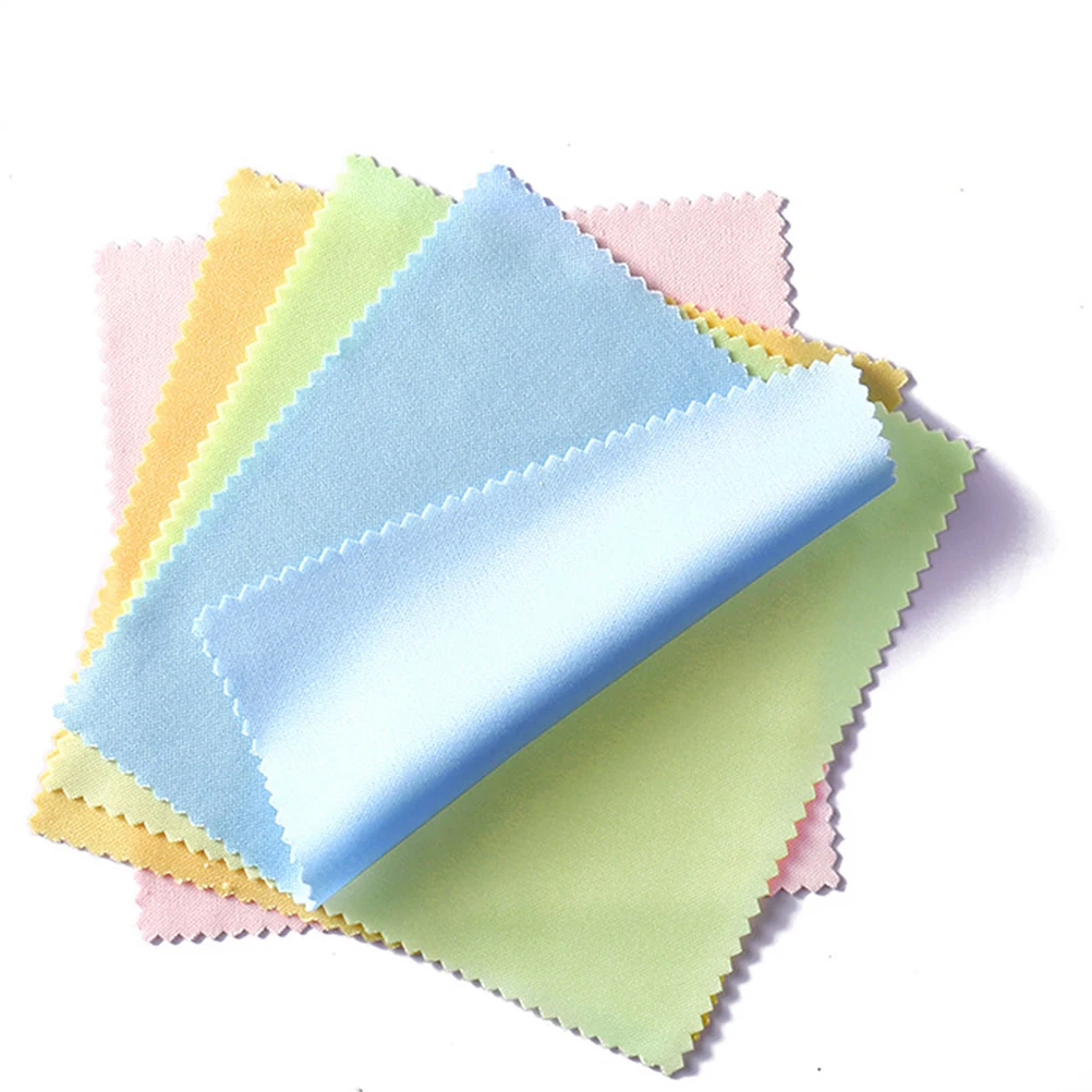 

100 Pcs Wipe Cloth Cleaning Cloths for Glasses Eyeglass Cell Phone Knitted Fabric