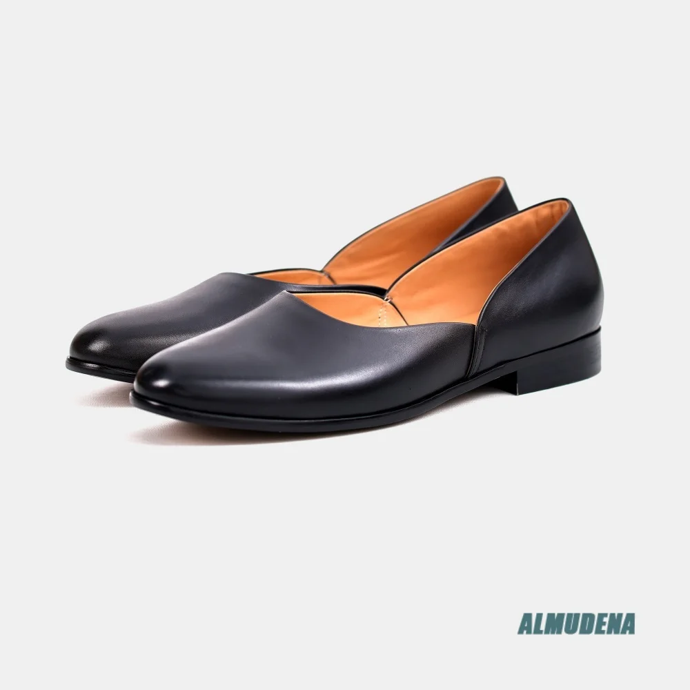 Minimalist Men Cutout Loafers Slip On Flat Sole Shoes Outdoor Spring Autumn Versatile Office Wedding Daily Casual Dress Shoes