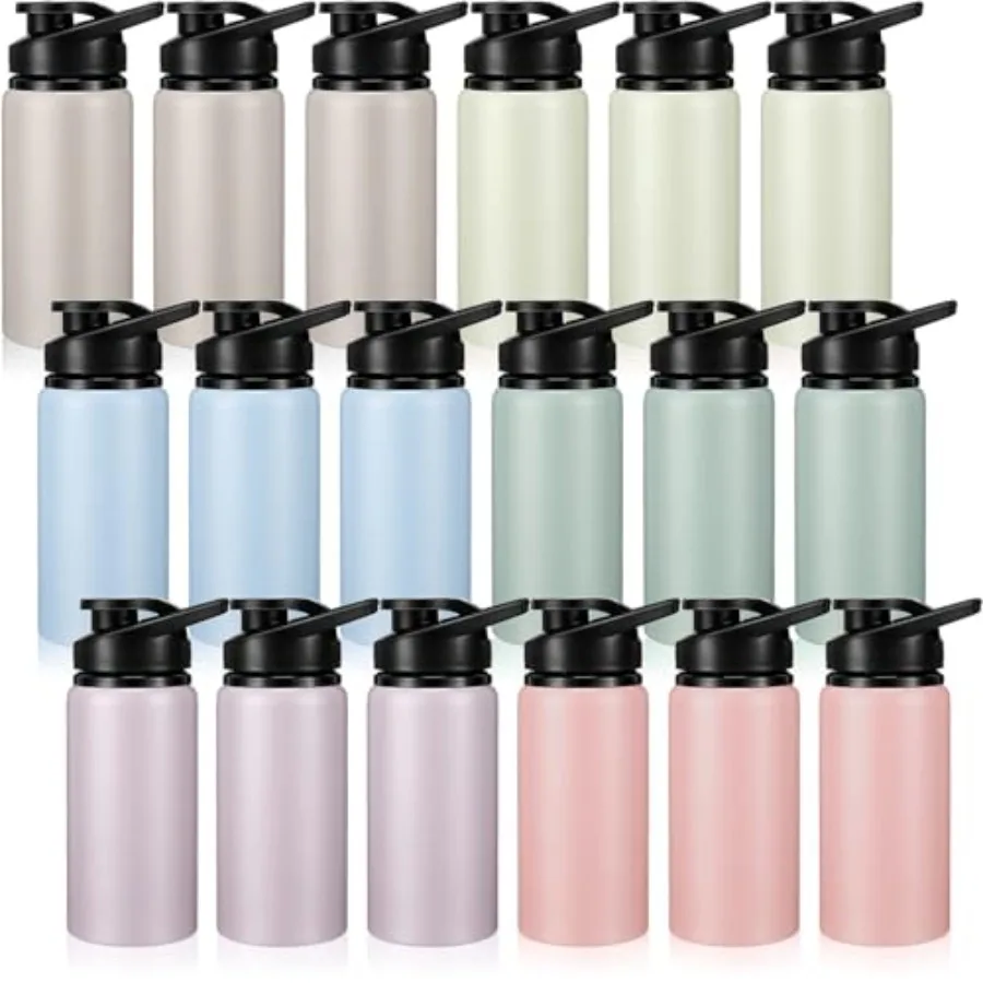 

Pack Aluminum Water Bottle Bulk Reusable Water Bottle, Lightweight Easy Carry Leakproof with Snap Lid Travel Bottles, for Gym O