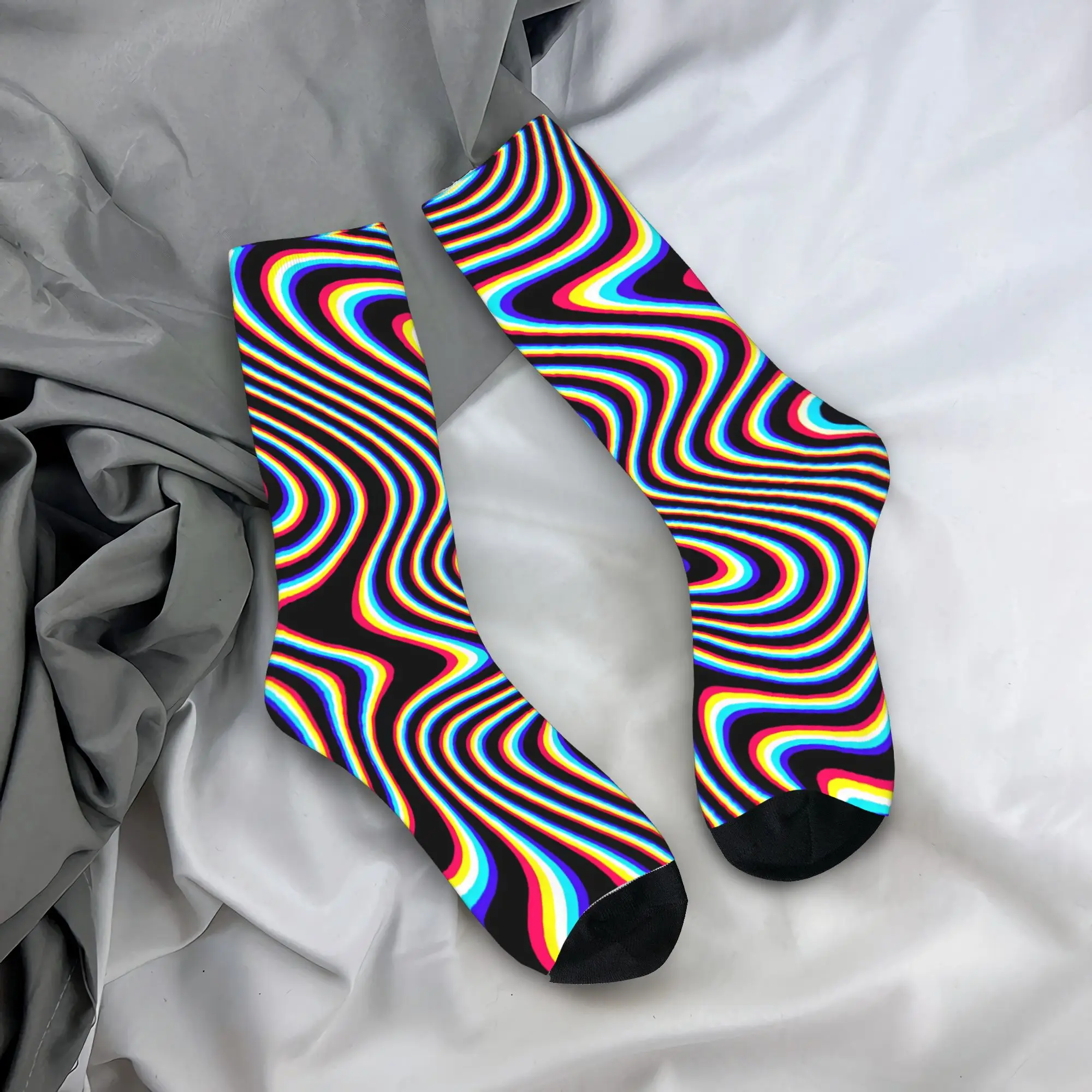 Abstract Swirl Disorder Socks  Graphic Stockings Non-Slip Men Socks Breathable Spring Gothic Outdoor Sports Socks