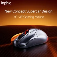 INPHIC X6 Ratón inalámbrico para juegos Bluetooth Modo dual 12K DPI 1K Hz Indicador de batería LED RGB recargable