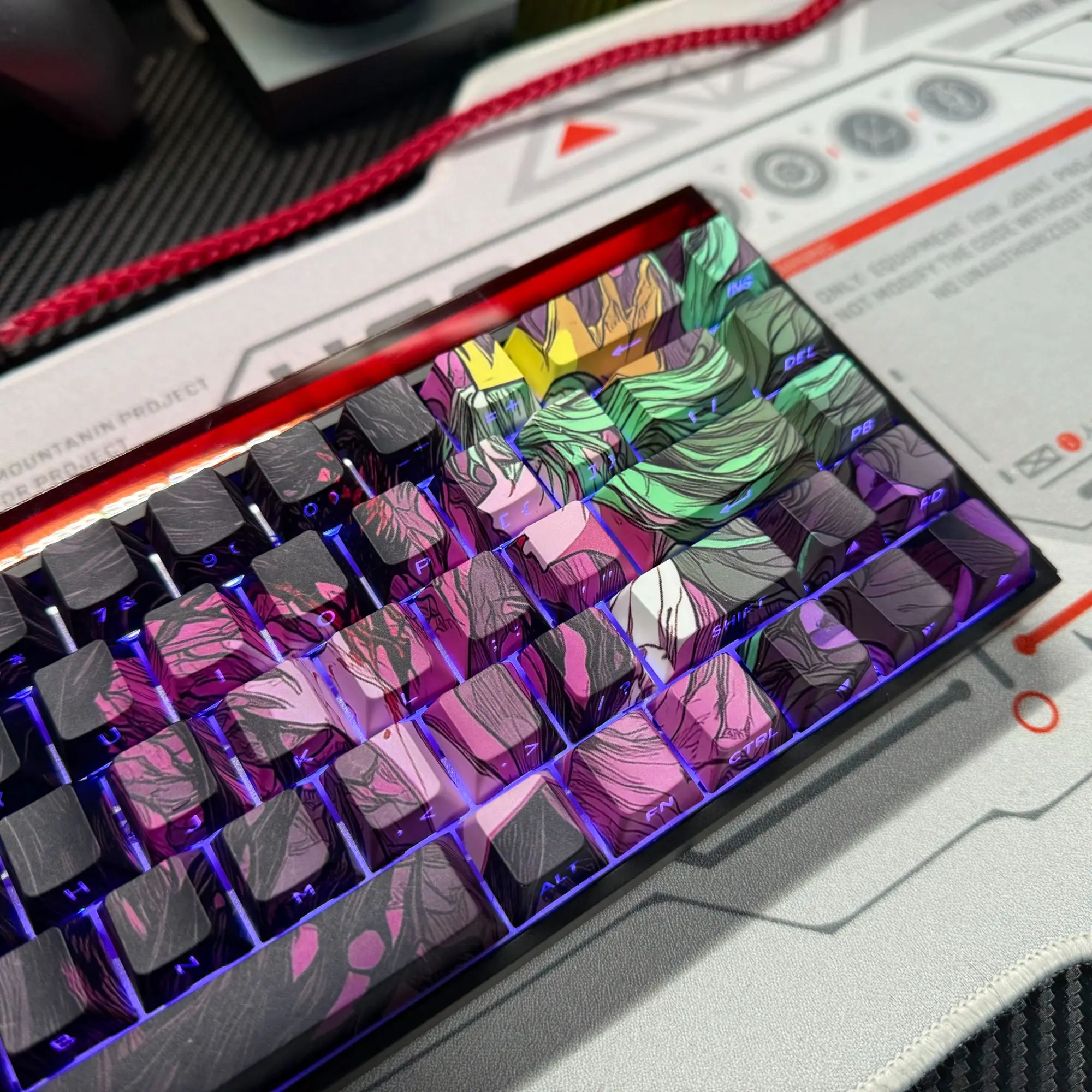 

Natural disaster keycap original high sublimation side engraved light transmission adaptation magnetic axis atkmade68 Meijia lio
