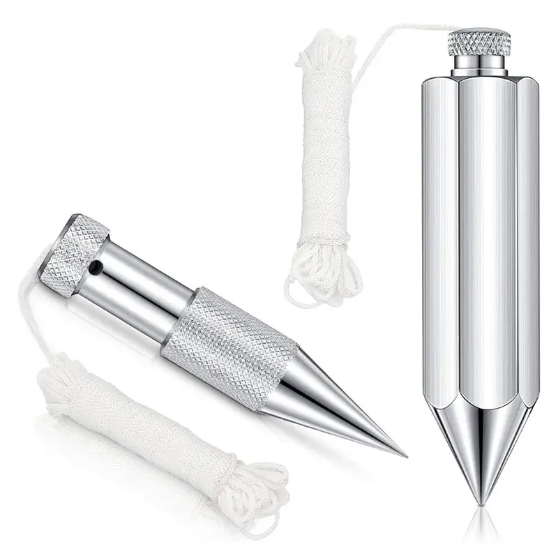 Hexagon Steel Plumbbob,2 Pcs Plumb Bobwith String 8 Ounce,5 Ounce Plumbbob Weight For Construction Carpentersurveyor
