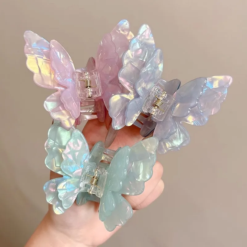 

Sweet Colorful Butterfly Hair Claw Acetate Princess Butterfly Crab Hair Clips for Women Girls Hairpin Summer Hair Accessories
