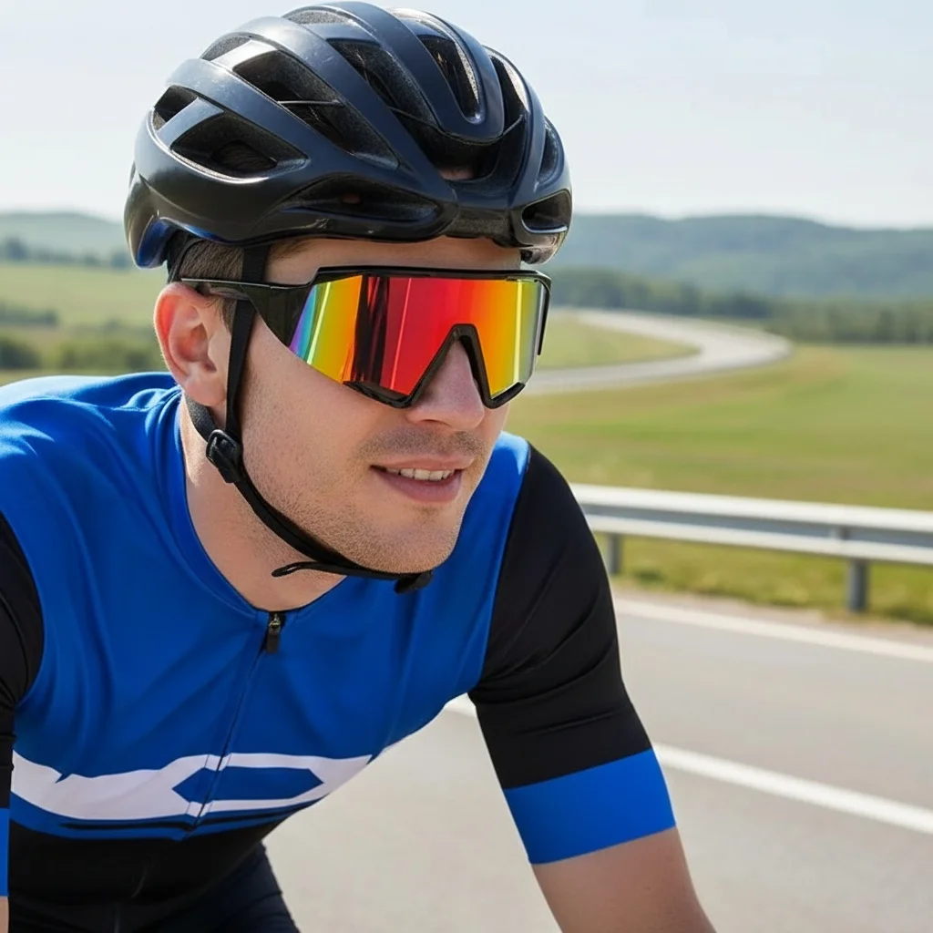 Neue Fahrradbrille, Outdoor-Sport, großer Rahmen, farbwechselnde Sonnenbrille, UV-beständige Sonnenbrille für Herren und Damen 9941