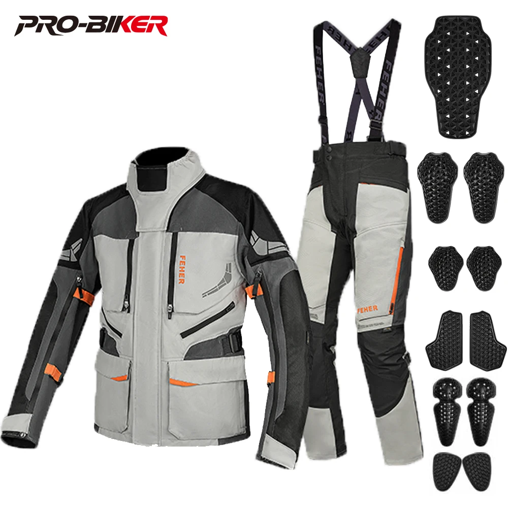 

Waterproof Motorcycle Jacket Pants Moto Suit Riding Racing Jacket Moto Protective Motocross Removable Lining Four Seasons S-7XL