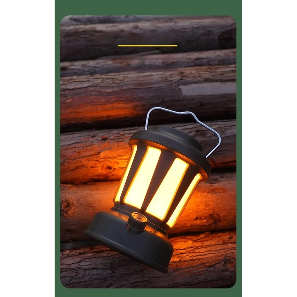 Solar Powered LED Camping Light Rechargeable Outdoor Tent Lamp with Adjustable Brightness and 3 Lighting Modes