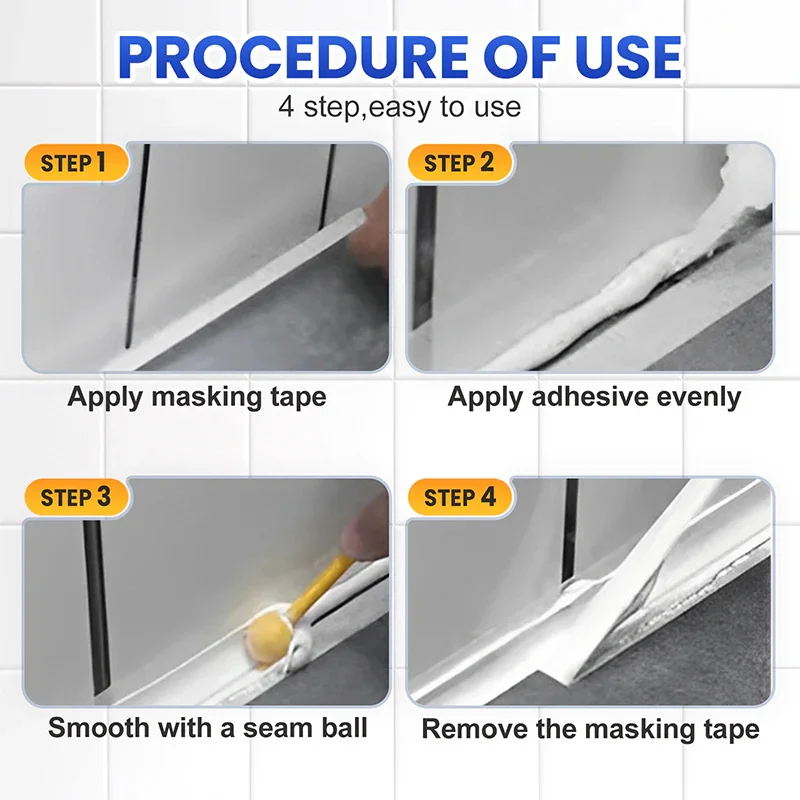 100 جرام وكيل إصلاح فجوة البلاط قوي مقاوم للماء سيراميك الجص الكراك ملء حوض الاستحمام تحديد إصلاح الغراء حمام المنزل السد