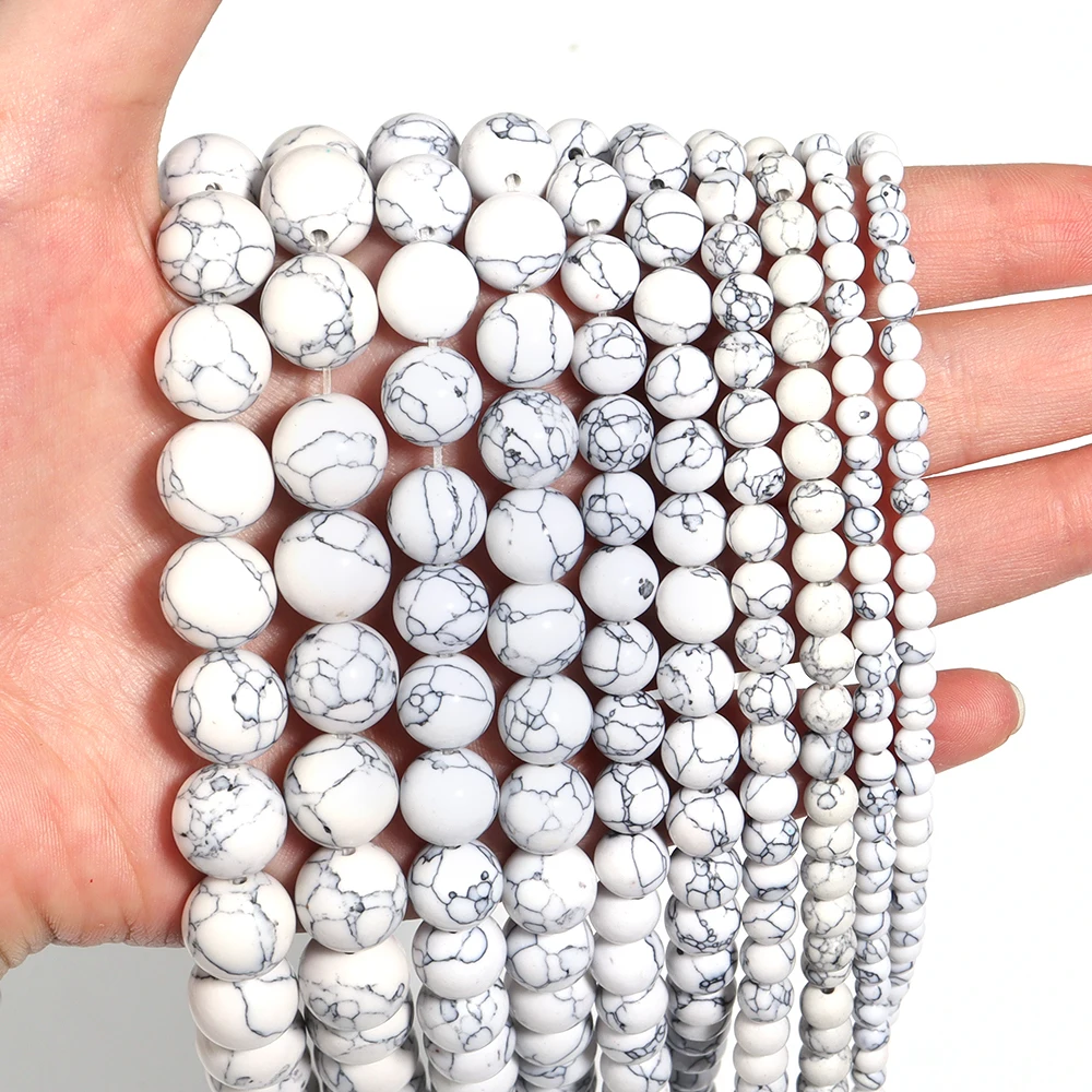 24-140 teile/los 4 6 8 10 12 14 16mm Naturstein Perlen Bunte Türkis Perlen Runde lose Perlen Für Schmuck Machen DIY Armband – Detail 8